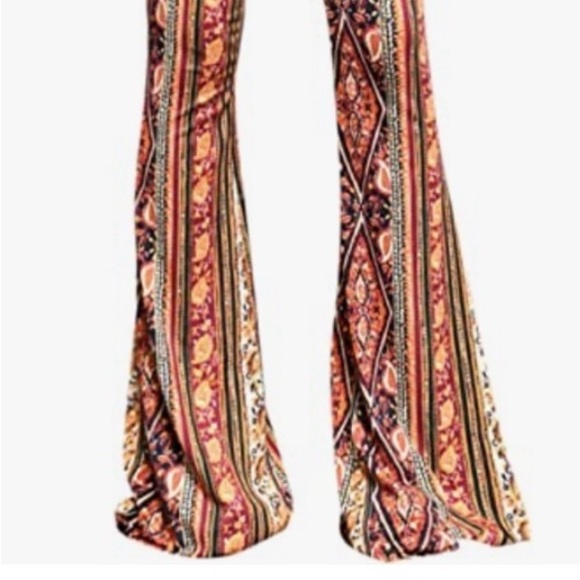 Floral Bohemian Bell Bottom Pants